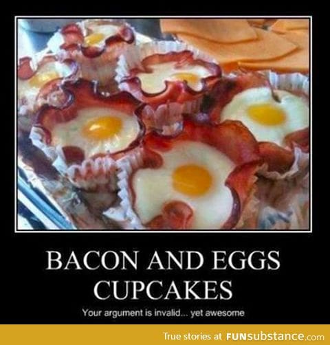 Bacon & Egg cupcakes :P