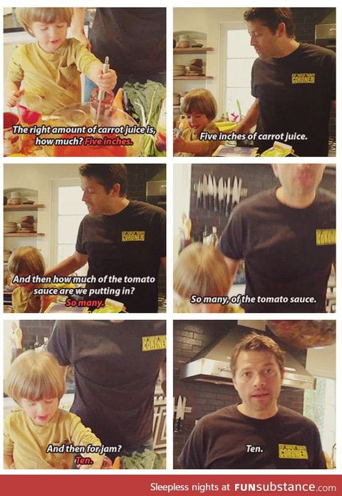 Measurements by Misha Collins' son