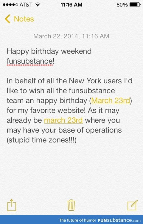 Happy birthday Funsubstance! You're 2!!!