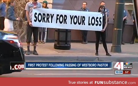 First Protest for The Founder of Westboro's Death
