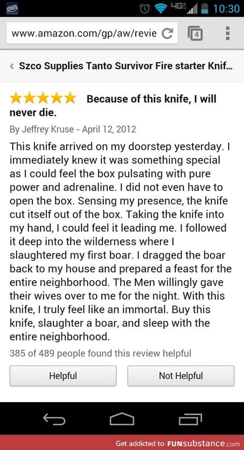 Found this review while looking for a new knife