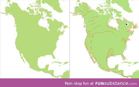 Sometimes I think North America is a fat dragon