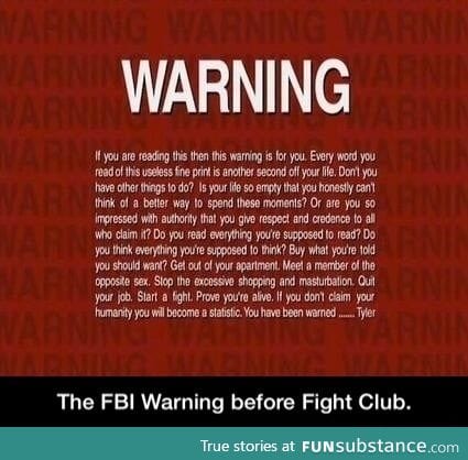 FBI warning in fight club