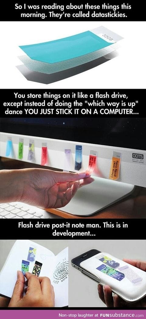 Flash drive post it note