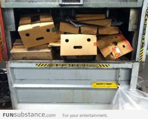 Feel so terrible crushing boxes at work