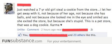 Little girl steals a cookie