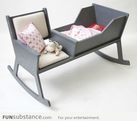 A rocking chair and cradle in one