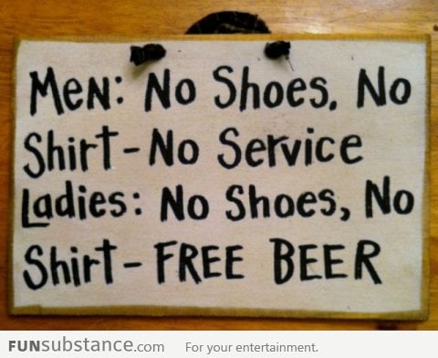 Ladies get free beer if...