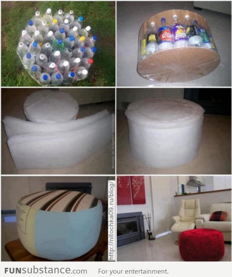 An interesting way of recycling plastic bottles