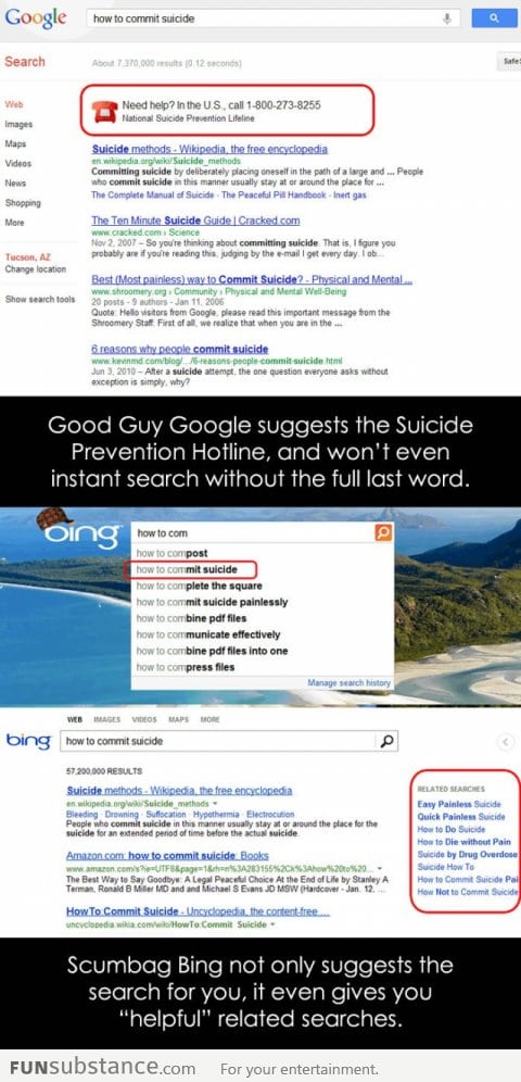 Good Guy Google vs Scumbag Bing