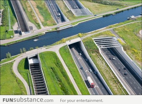 Amazing water highway in Netherlands