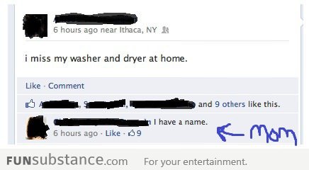 I miss my washer and dryer at home