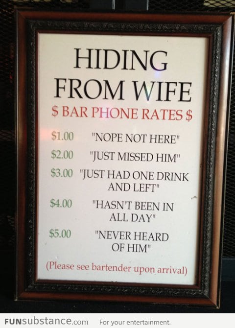 Hiding from wife