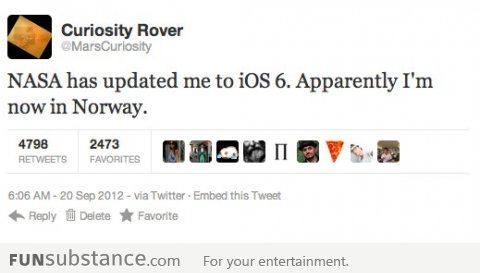 What Curiosity thinks of the Apple Maps in iOS 6