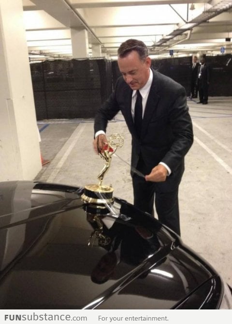 Tom Hanks and the Emmy Mobile