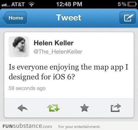 Helen Keller and iOS 6