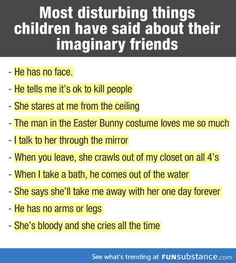 Creepy things children tell about their imaginary friends