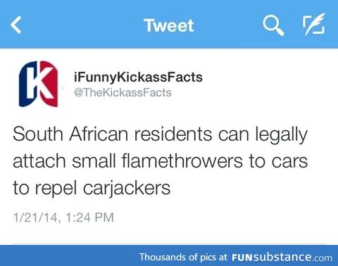 Flamethrower in south Africa