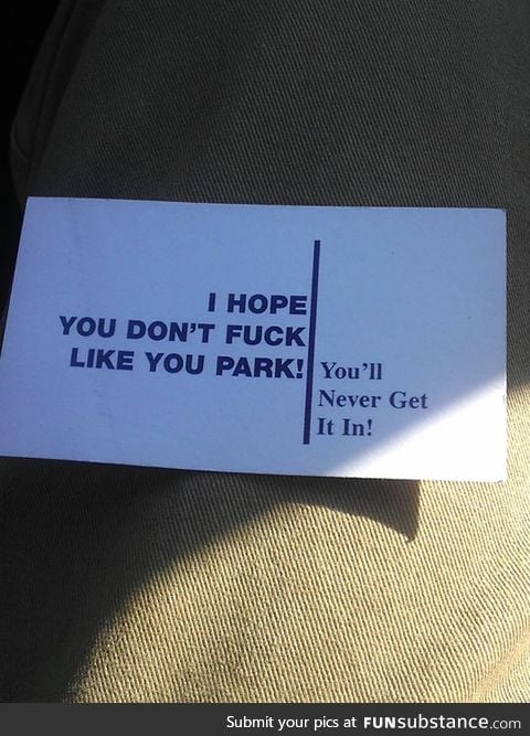 My mom found this on her windshield