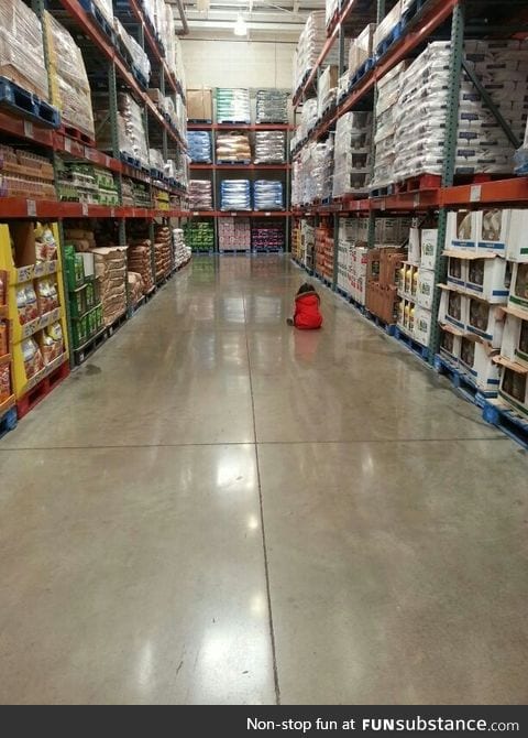 My friend is at Costco and sent me this. "I'm scared of her turning around"