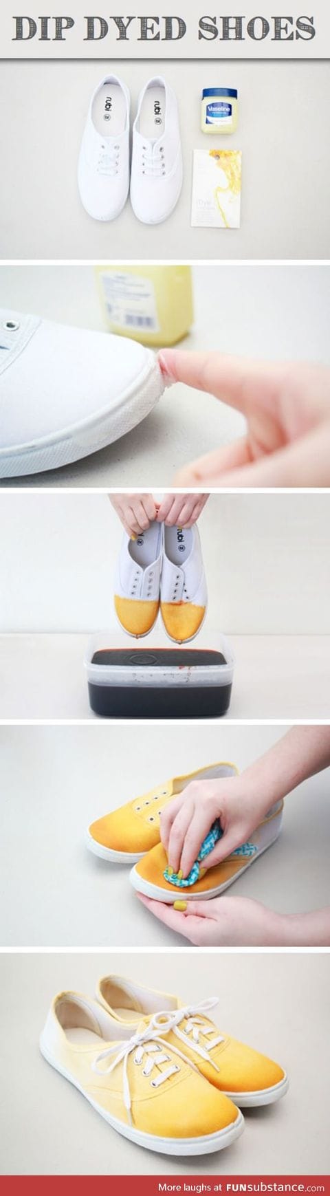 Dye your shoes with an interesting color