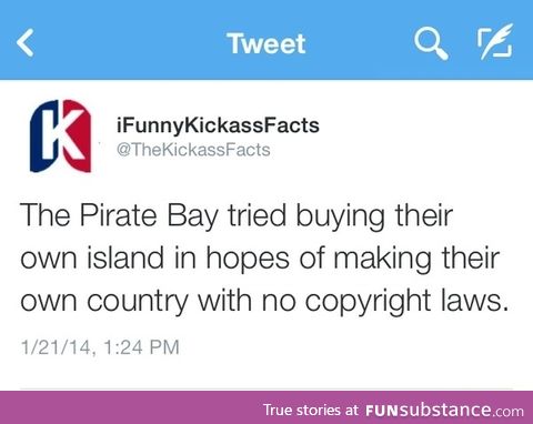 Pirate bay wants to but their own island