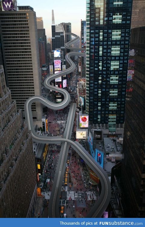 If the Olympic Luge were set up in Times Square, NYC