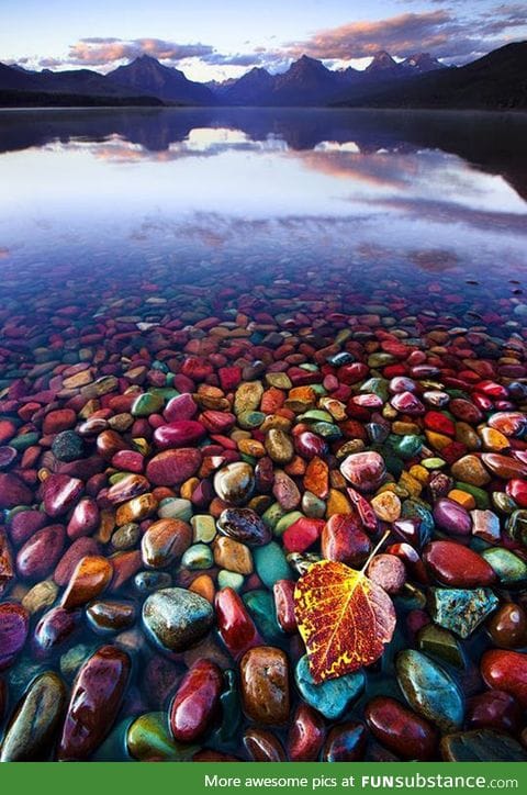 Pebble Shore Lake in Glacier National Park, Montana