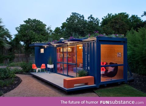 A shipping container converted into a home