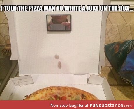 Greatest pizza box joke