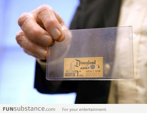 First Disneyland admission ticket ever sold