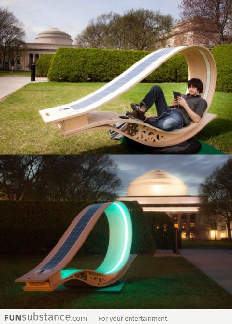 Solar powered sun lounger