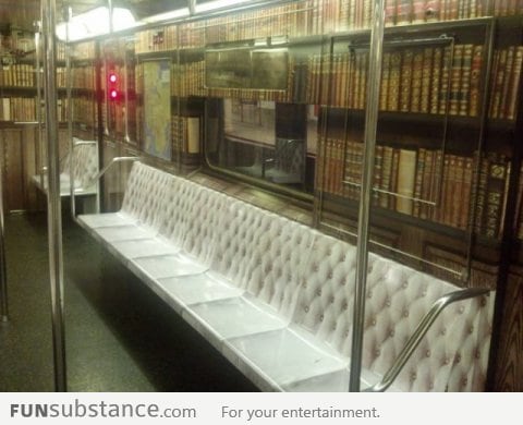 A train that's made to look like a library