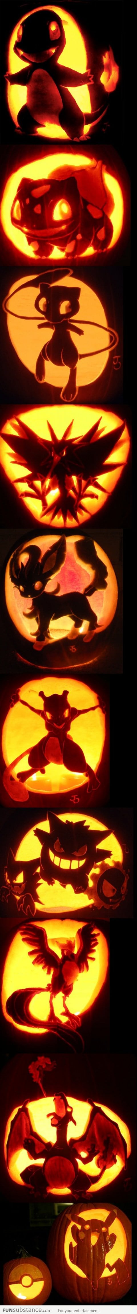 Pokemon pumpkin carvings