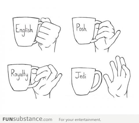 How to hold tea cups