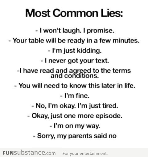 Most Common Lies