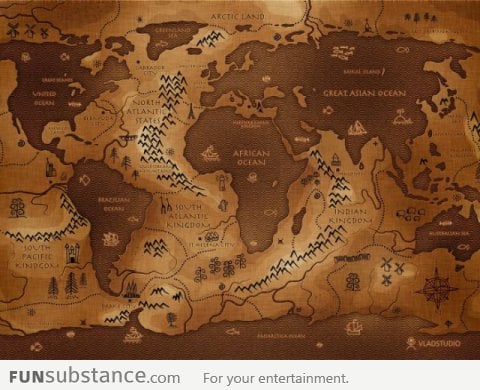 Opposite world map