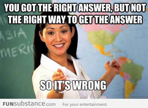 Scumbag teacher logic