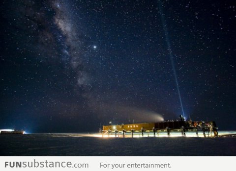 Awesome View of a Night Sky in Antarctica