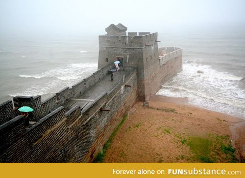 End of the Great Wall of China