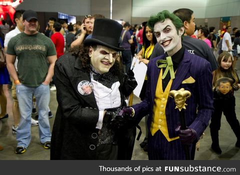 Incredible Joker and Penguin cosplay