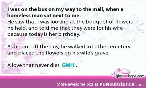 One of the best displays of love I've ever heard of :)