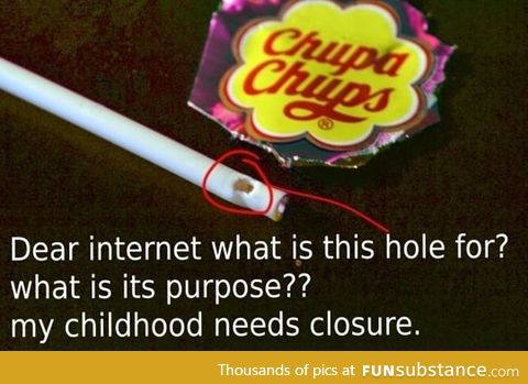 Lollipop stick hole