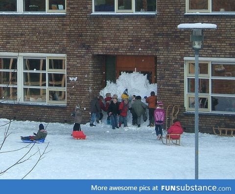 Kids work together to create eternal recess