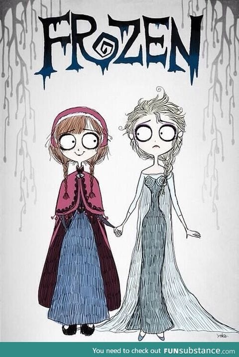 What Frozen would look like if it was made by Tim Burton