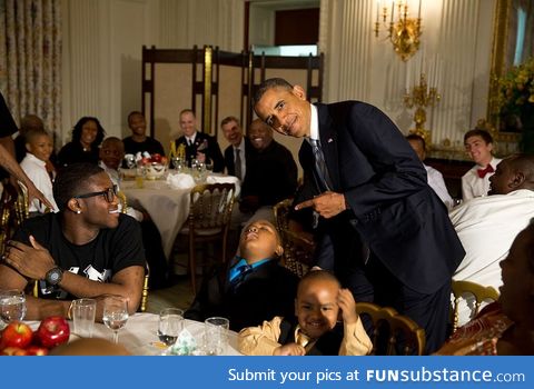 President Obama caught a kid sleeping