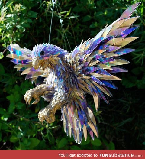 Animal Sculpture made of CD Fragments