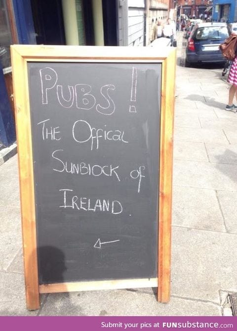 Sign outside a pub today in Ireland