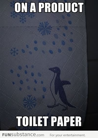 Awkward penguin toilet paper