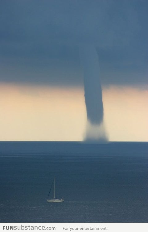 Tornado eating the sea
